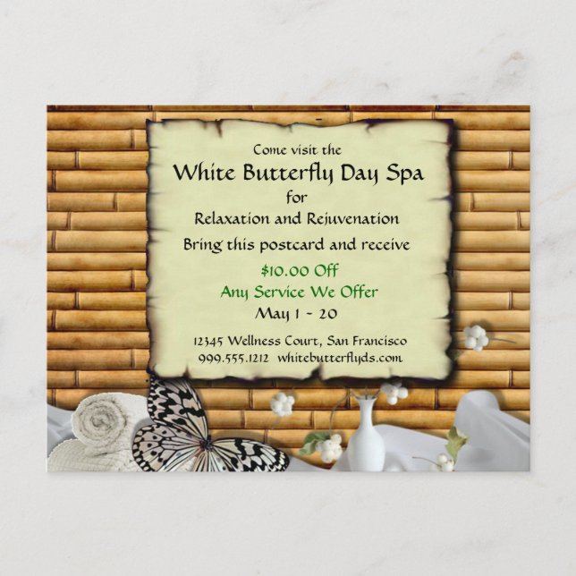 Cartes postales promotionnelles personnalisées Spa (Devant)