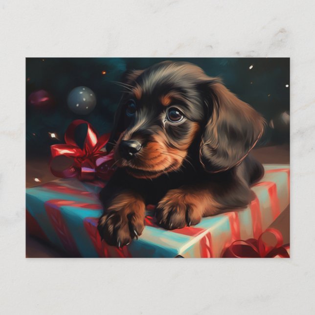 Cartes Postales Puppy Noël (Devant)