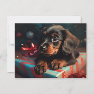 Cartes Postales Puppy Noël Postcard