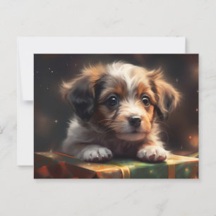 Cartes Postales Puppy Noël Postcard