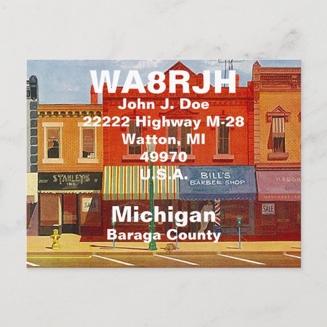 Cartes postales QSL Opérateurs de radio HAM Rues p (Devant)