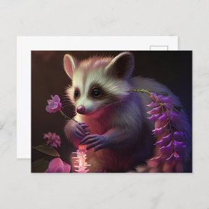 Cartes Postales Raccoon Mauve