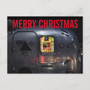 CARTES Postales RETRO CAMPER TRAILER NOËL