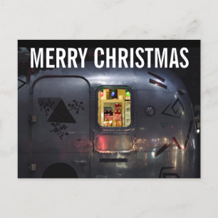 CARTES Postales RETRO CAMPER TRAILER NOËL