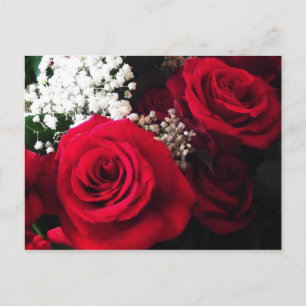 Cartes postales Roses rouges Bouquet de respiratio