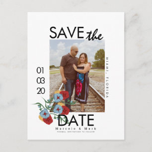 Cartes postales rouges de florales simples pour sa