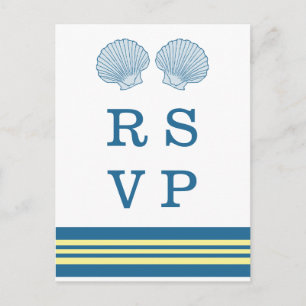 Cartes postales RSVP bleu Jaune