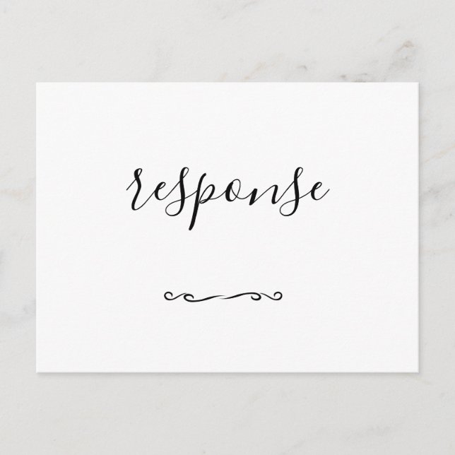 Cartes postales RSVP de mariage de script simple (Devant)