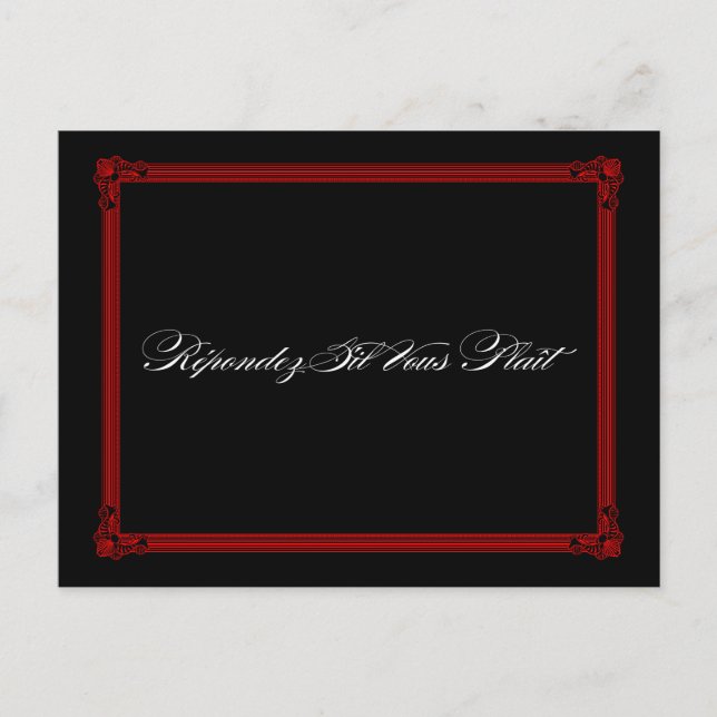Cartes postales RSVP de mariage de style Poster ro (Devant)