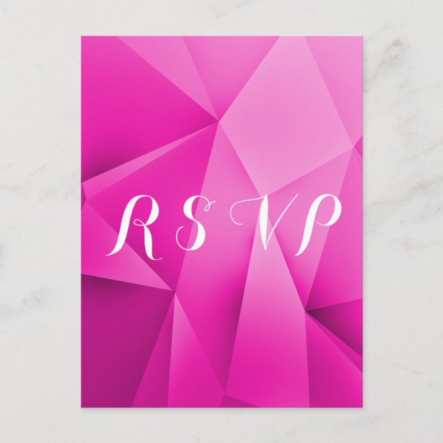 Cartes postales RSVP de mariage rose bijou (Devant)