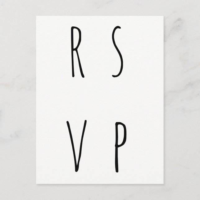 Cartes postales rsvp de mariage simples modernes (Devant)