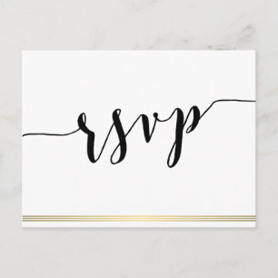 Cartes Postales RSVP Noir Et Blanc Gold Lines