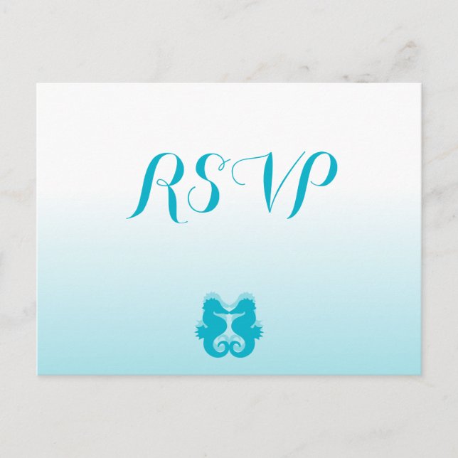 Cartes postales RSVP personnalisées White Seahorse (Devant)