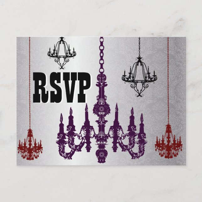 Cartes postales RSVP Red, Purple et Silver (Devant)