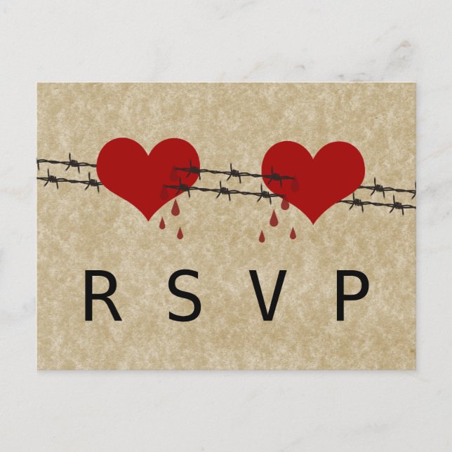 Cartes postales RSVP Tatouage Barbed Wire Hearts (Devant)
