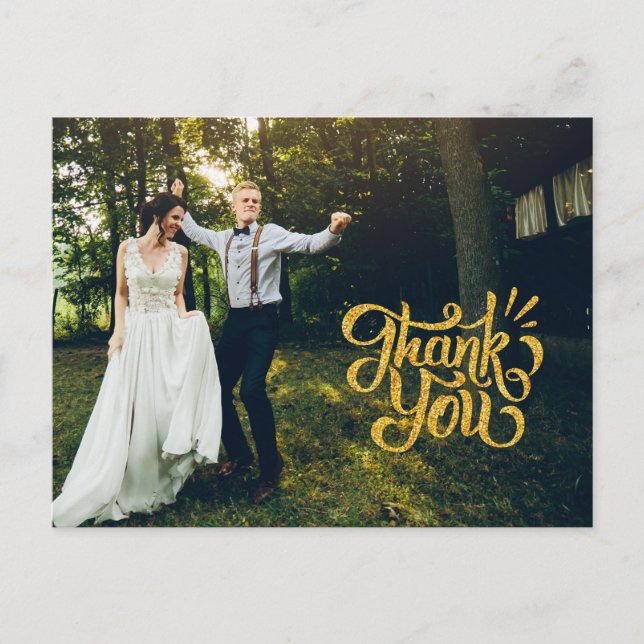Cartes postales Rustic Gold Sparkle Mariage (Devant)