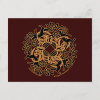 Cartes postales Samhain Chat Celtique entrelacs