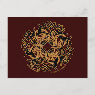 Cartes postales Samhain Chat Celtique entrelacs