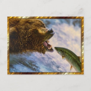 Cartes postales Saumon à couture d'oreille Grizzli