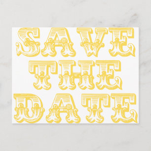 Cartes postales "Sauver la date" en jaune