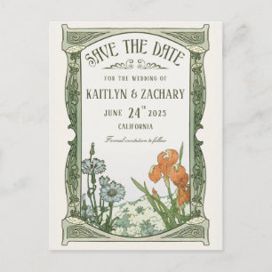 Cartes postales Save the Date   Art nouveau floral