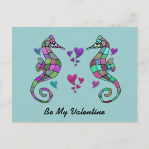 Cartes postales Seahorse Rainbow Valentines