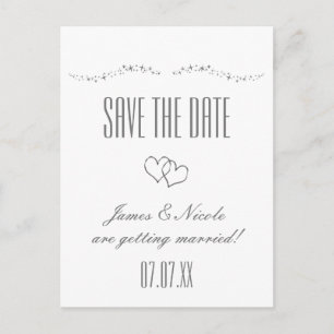 Cartes postales Silver Hearts & Sparkle Mariage En
