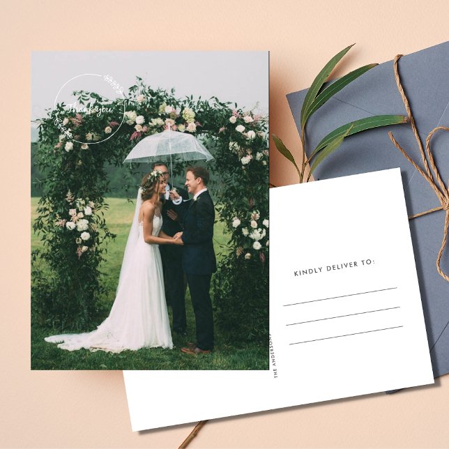 Cartes postales simples en Mariage Merci (Créateur téléchargé)