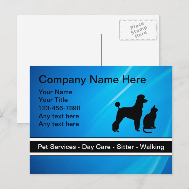 Cartes postales simples pour les professionnels (Devant / Derrière)