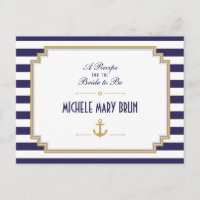 Cartes postales stylish Fête des mariées nautique 