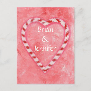 Cartes postales sucre de canne Heart Faire-part de