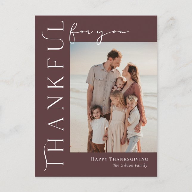 Cartes postales Thanksgiving de couleur modifiable (Devant)