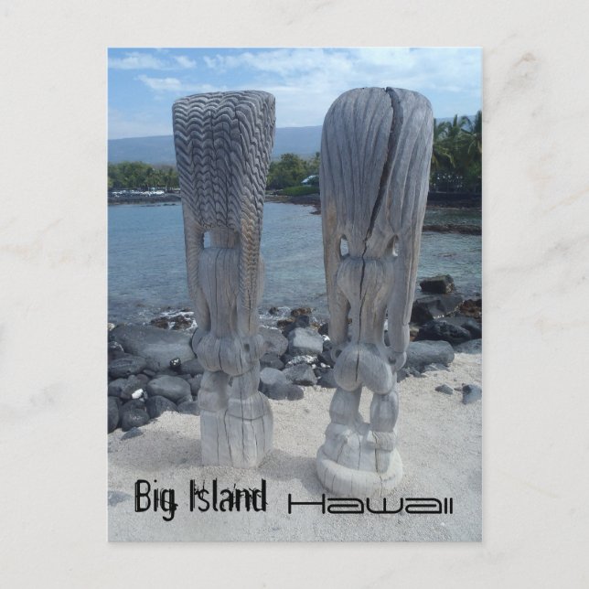 Cartes postales Tiki Big Island Hawaii (Devant)