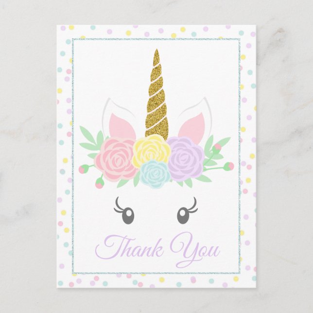 Cartes Postales Unicorn Cute (Devant)