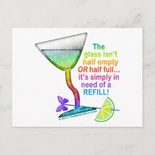 CARTES POSTALES - VERRE DEMI PLEINE