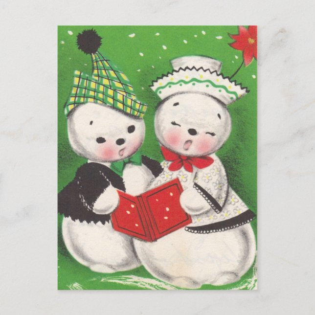 Cartes postales Vintage Christmas Snowman (Devant)