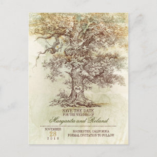 Cartes postales vintage de chêne pour annoncer la 