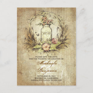 Cartes postales vintage pour annoncer la date de m