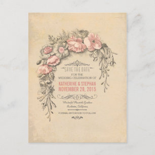 Cartes postales vintage pour annoncer la date de m