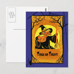 Cartes postales vintage pour l'Halloween sorcière
