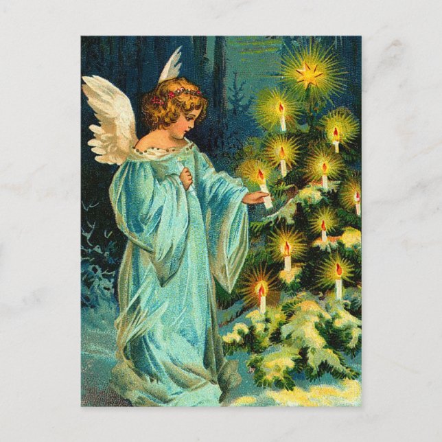 Cartes postales vintages de Noël d'ange (Devant)