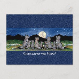 Cartes postales Whimsical Watercolor Wolf Wolves M