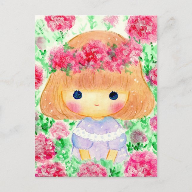 CARTES POUR FÊTES ANNUELLES わたし女の子です (Devant)