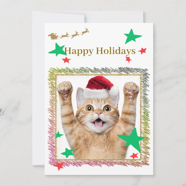 CARTES POUR FÊTES ANNUELLES 可愛いねこのクリスマスカード♡  (Devant)