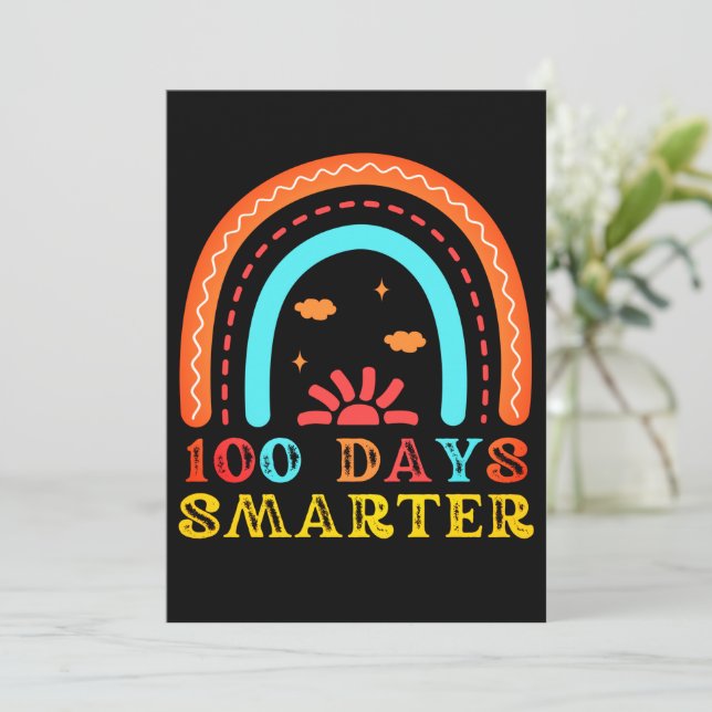CARTES POUR FÊTES ANNUELLES 100 JOURS D'ÉCOLE - 100 JOURS PLUS INTELLIGENT (Debout devant)