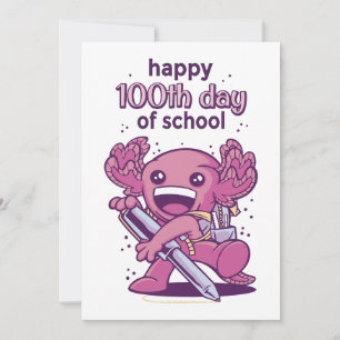 Cartes Pour Fêtes Annuelles 100ème jour d'invitation à l'école