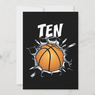 Cartes Pour Fêtes Annuelles 10 ans Basketball Anniversaire Fête 10e Garçon
