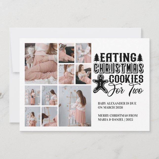 Cartes Pour Fêtes Annuelles 10 Cookies de Noël photo pour 2 Grossesse (Devant)