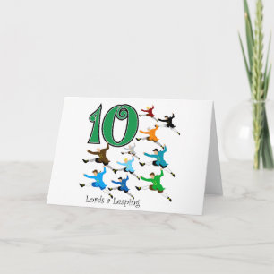 Cartes Pour Fêtes Annuelles 10 seigneurs Leaping