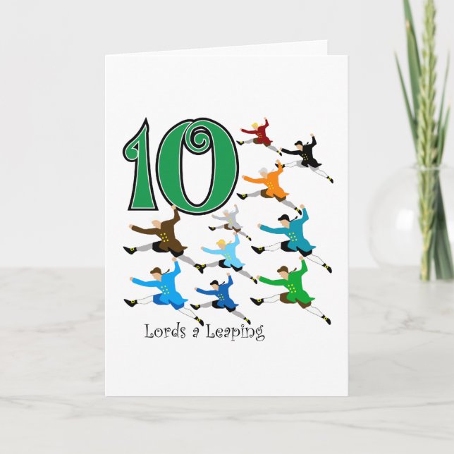 Cartes Pour Fêtes Annuelles 10 seigneurs qui sautent (Devant)